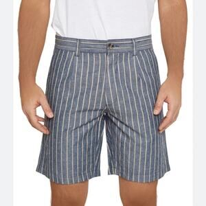 Slate & Stone COTTON LINEN PLEATED SHORT Striped Men’s Size 34